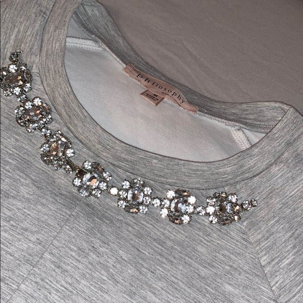 Philosophy Heather Grey Cropped Top